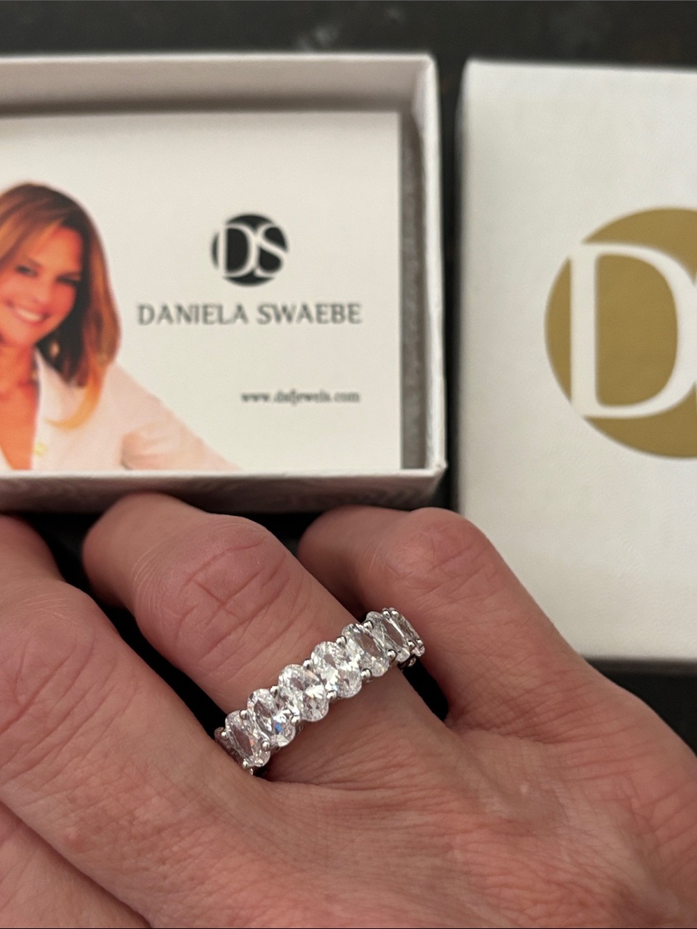 Brand new!  White Cubic Zirconia Eternity Band